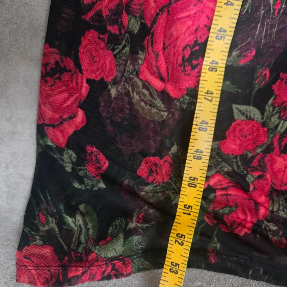 Love Tree Mesh Duster Cardigan Small Dark Floral Sheer Rose Goth Romantic Layer - Picture 9 of 12